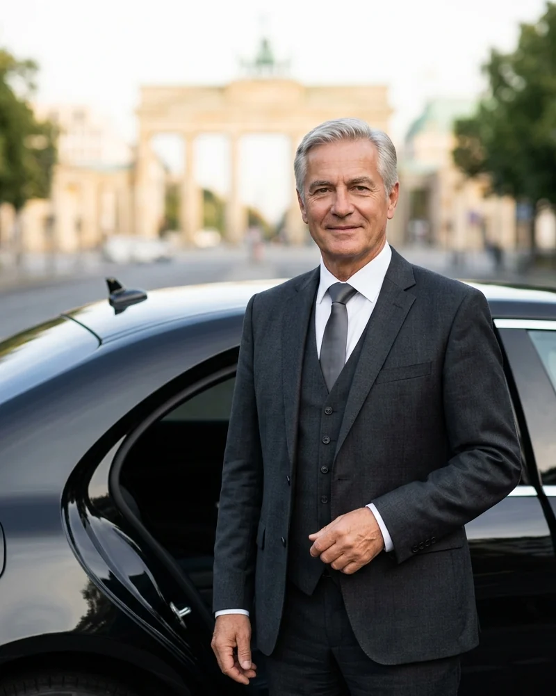 Chauffeur at the Brandenburg Gate Berlin